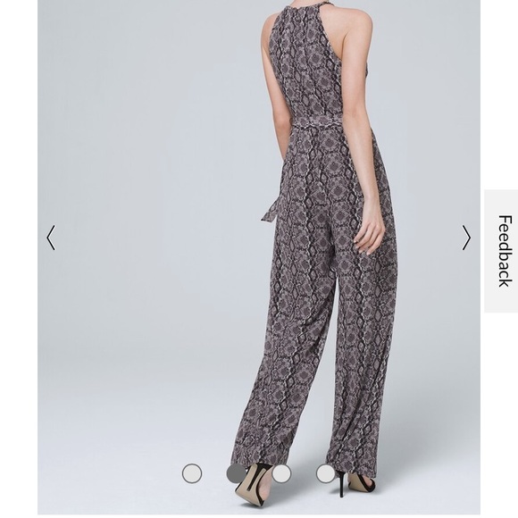 WHBM Snakeskin halter jumpsuit NWOT! So flattering! - Picture 2 of 8